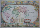 Weltkarte   Joseph Moxon   1681   A Map Of All The Earth    Rare World Map