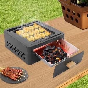 Portable Outdoor BBQ Grill Tabletop Barbecue Grill For  Cooking Camping Picnics - Picture 1 of 13