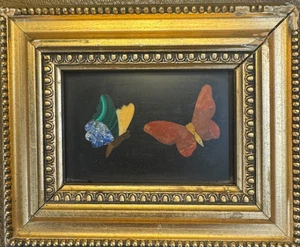 Antique Pietra Dura Butterfly Plaque, Italy, c.1900 - Picture 1 of 3