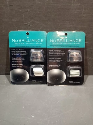 (2) NuBrilliance Microdermabrasion Fine Diamond Tip & 10 Replacement Filters New - Image 1 of 4