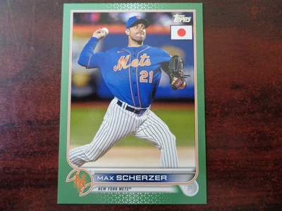 2022 Topps Japan Max Scherzer #'ed 72/75 Jade GREEN Parallel-BLUE JAYS - Image 1 of 2