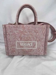 Versace Jacquard Barocco Print Small Athena Tote Pink SPB-JB 354087 - Picture 1 of 8