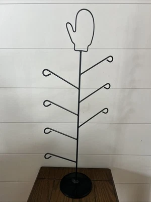 Guantes guantes de nieve de metal negro sombreros bufandas estante de secado soporte falta un brazo  Foto 1 de 4