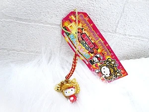 HELLO KITTY VINTAGE KEYCHAIN CHARM ZIPPER MASCOT NAGASAKI DRAGON DANCE RARE - Picture 1 of 3