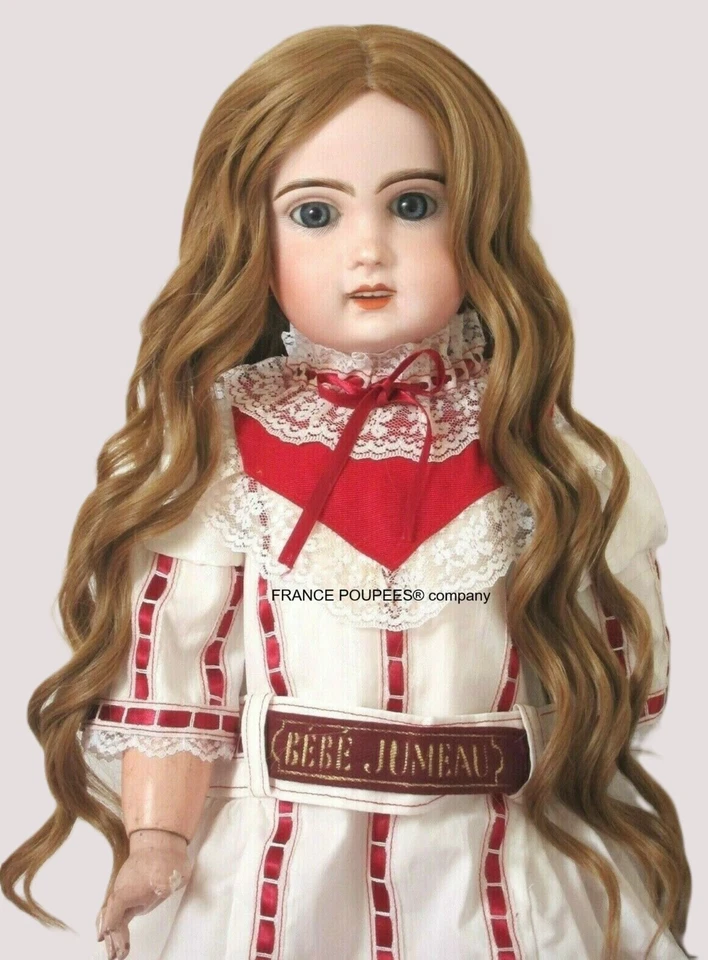 Perruque Jumeau® poupée ancienne Française, Allemande XIXème-Tête38/40cm (15") - Photo 1/4