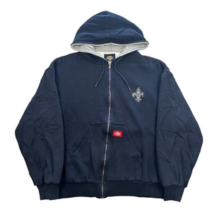 Vtg Dickies Work Wear Thermal Lined Full Zip Hoodie Sweatshirt Large y2k accent - Picture 1 of 8