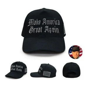 MAGA Hat Donald Trump 2024 Elon Musk Black Baseball Hat Make America Great Again - Picture 1 of 9