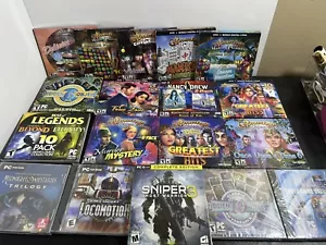 Lot Of 18 Games CD DVD Rom PC Amazing Legacy Games Nancy Drew Sniper Adventures - Picture 1 of 7