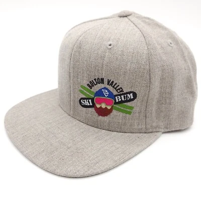 Bolton Valley Ski Bum Trucker Snapback Sombrero Gorra Gris Mezcla de Lana Ajustable Foto 1 de 4
