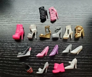 Barbie Shoe Replacement Lot Fashion Fever Fashionista 12 Dancing ruffle black   - Picture 1 of 5