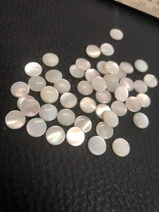 50! 8mm FLAT Round Genuine Shell Mother of Pearl Cabs Cabochon Gemstones - Picture 1 of 3