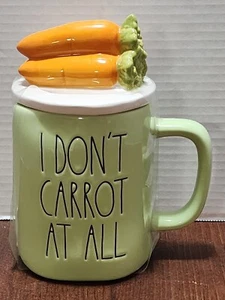 Rae Dunn “I Don't Carrot At All” Topper Mug Easter Artisan Collection By Magenta - Picture 1 of 14
