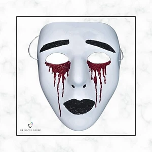Bedazzled Adult Bleeding Eyes Bling Mask Rhinestone Horror Purge Art Clown Mask - Picture 1 of 8