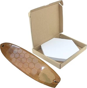 Surfboard Clear Deck Grip Pad-Waxless Hexagon Traction Surfpad DIY Accessories - Picture 1 of 6