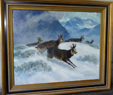 Ein Gemälde von Vogt- Vilseck: Gemse, Gämse, Gams  im Hochgebirge Öl