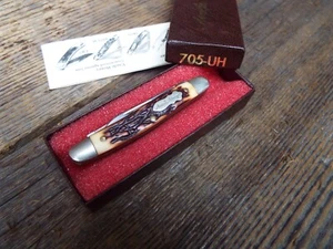 Schrade Uncle Henry Knife Made In USA 705UH Two Blade Staglon Handles Vintage - Picture 1 of 11