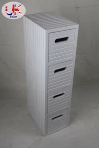 Bathroom 4 Drawer 1 Door White Finish Storage Furniture Cupboard Unit - Picture 1 of 15