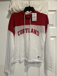 Camisa atlética con capucha Under Armour L/S Cortland para mujer talla mediana M malla suelta - Imagen 1 de 11