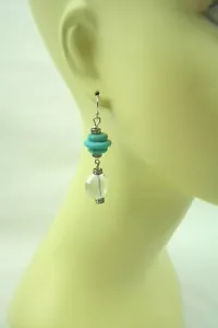 Montana Attitude Schmuck Ohrhänger Türkis und Kristall Tropfen Brandneu - Bild 1 von 12