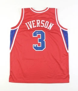 Allen Iverson Signed Custom Red Pro Style Basketball Jersey PSA - Picture 1 of 3