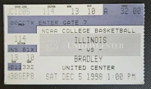 Illinois Bradley Braves Basketball Ticket Stub 12/5 1998 Cleotis Brown 16 Points - Picture 1 of 2