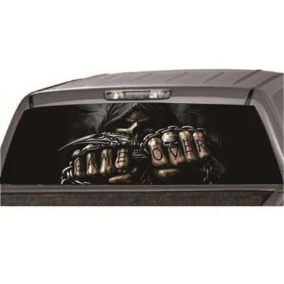 Car Truck Rear Window Decor Decal Grim Reaper Skull Graphic Cool Vinyl Sticker   - Image 1 of 4