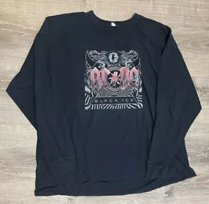 Vintage AC/DC Black Ice Long Sleeve T-Shirt XL FOTL Fruit Of The Loom Band Tee - Picture 1 of 11