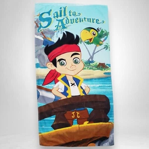 Telo Mare Vintage Disney Jake E I Pirati Mai Terra 28x55 Blu Bagno Piscina - Foto 1 di 15