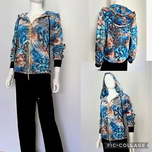NWT WOMEN PLUS SIZE VELOUR TRACKSUIT 2P SET JACKET/BLACK PANTS LOUNGEWEAR HOODED - Picture 1 of 12