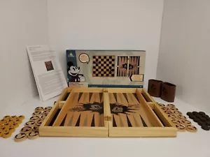 Rare! Mickey And Minnie Original Disney 2 In 1 Backgammon Checkers Board Game - Picture 1 of 12