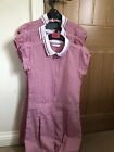 Girls red gingham school playsuits Age 9-10 , M&S, very good condition