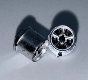 VTG - Early Aurora AFX Model Motoring High Luster Silver Rear Wheels #8527 - NOS - Picture 1 of 2