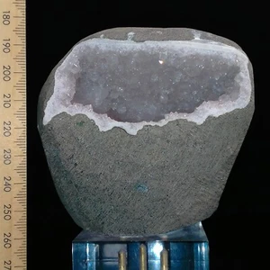 Amethyst Quartz druzy crystal cave natural geode basalt vug cut base 0.45kg - Picture 1 of 9