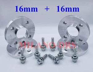 KIT 4 DISTANZIALI RUOTA 16+16mm PEUGEOT 208 - 308 I + BULLONI OEM (PIATTO) - Foto 1 di 2
