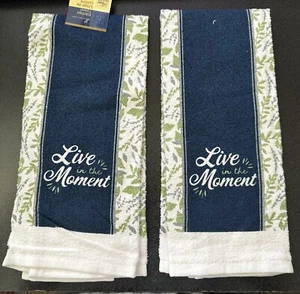 Juego de 2 toallas de mano para cocina "Live in the Moment" - Imagen 1 de 4