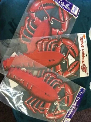 Vintage Biestle Honeycomb Paper Tissue Decoration 17” Lobster 1965 New Lot of 3 - Image 1 of 2