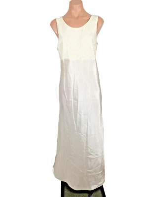 Vintage 90s Victoria's Secret Pearl Long Satin Slip Nightie Bridal Wedding Small - Image 1 of 4