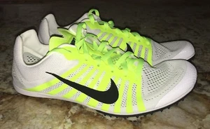 NIKE Zoom D White Volt Yellow Black Track Distance Spikes Shoes New Mens 6 13 - Picture 1 of 6
