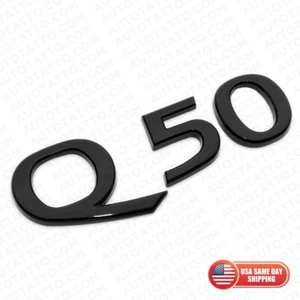 For Infiniti Q50 Rear Trunk Logo Letter Badge Emblem Nameplate Sport Gloss Black - Picture 1 of 5
