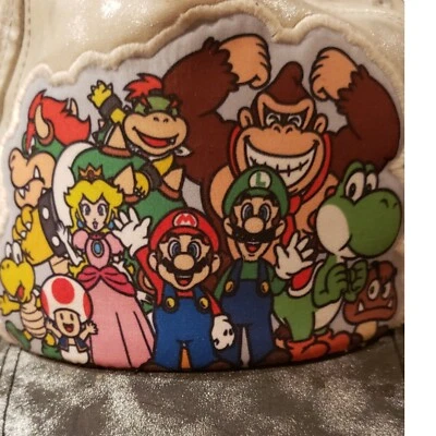 Sombrero Super Mario Brothers Bros Nintendo imitación cuero jugador Snapback brillo dorado Foto 1 de 4