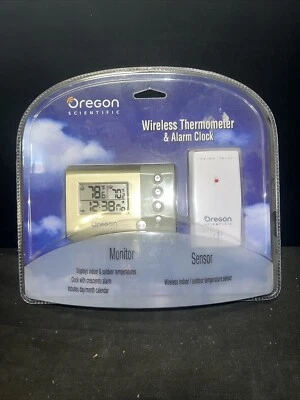 New Oregon Scientific Wireless Thermometer&Alarm Clock Indoor/Outdoor RAR601 - Image 1 of 3