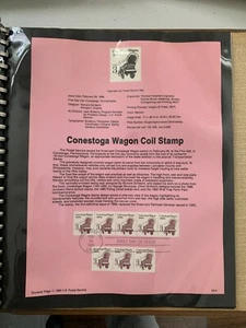 USPS Souvenir Page Scott 1988 Conestoga wagon coil stamps - Picture 1 of 1