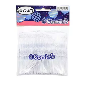 300pcs Disposable Plastic Fruit Forks 4" Forks Bistro Cocktail Forks Tasting App - Picture 1 of 6