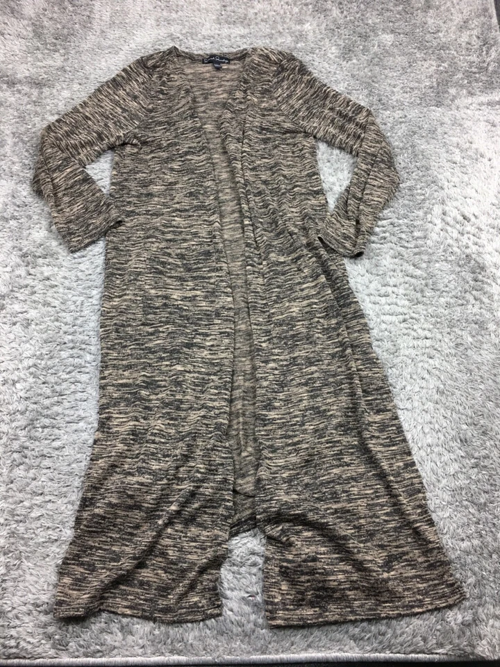 Jaqueta cardigã French Laundry Duster feminina tamanho 1X preta marrom poliéster - Imagem 1 de 4