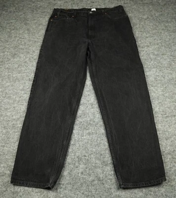 Pantalones de mezclilla Levis 550 vintage para hombre 42X32 negros calce relajado años 90 hechos en EE. UU. informales- Foto 1 de 4