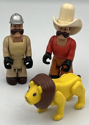 Vtg ‘70s Fisher Price Husky Helper Men & Lion Toy Figure Lot of 3 Figures - Image 1 of 4