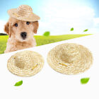Mini Puppy Sombrero Sun Accessories Cat Dog Caps Pet Straw Woven Sun Hat Cap