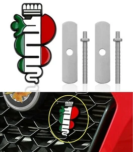 Alfa Romeo Trikolor Metall Biskuit mit doppelseitigem Aufkleber MiTo 147 156 GT Giulia - Bild 1 von 4