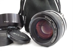 Nikon Ai Nikkor 55mm f/1.2 Lens for Nikon F Mount w/ HS-12 Hood Case Japan #5476 - Picture 1 of 24