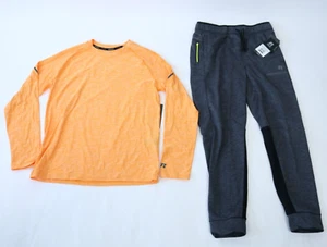 Boys 2 Piece Russell Orange Tee GrayTech Fleece Jogger Pant Outfit Set Sz XL NEW - Picture 1 of 4